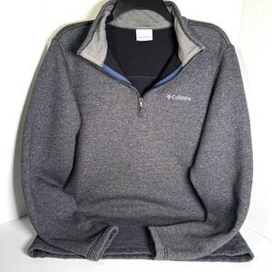 Columbia Mens M Gray Pullover Sweater Long Sleeve Half Zip Outdoor Hiking Casual